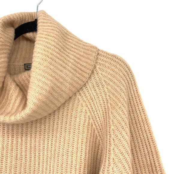 J.Crew Point Sur Mohair Ribbed Cowl Neck Pullover Sweater Womens Size Large Tan - Picture 3 of 6